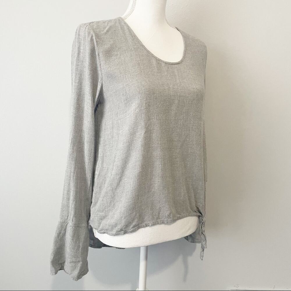 Cloth & Stone gray side tie top high low soft size small Anthropologie - Picture 8 of 9